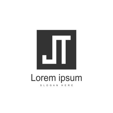 İlk mektup Jt Logo şablonu tasarım. Minimalist mektup logo vektör tasarımı