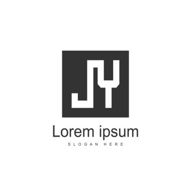 İlk mektup Jy Logo şablonu tasarım. Minimalist mektup logo vektör tasarımı