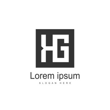 İlk mektup Kg Logo şablonu tasarım. Minimalist mektup logo vektör tasarımı