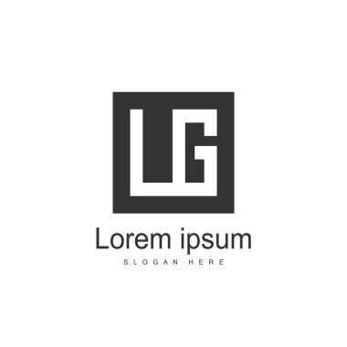 İlk mektup Lg Logo şablonu tasarım. Minimalist mektup logo vektör tasarımı