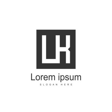 İlk mektup Lk Logo şablonu tasarım. Minimalist mektup logo vektör tasarımı