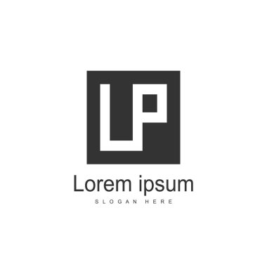 İlk mektup Lp Logo şablonu tasarım. Minimalist mektup logo vektör tasarımı