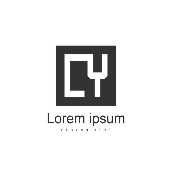 Initial Letter LY Logo template design. Minimalist letter logo vector design