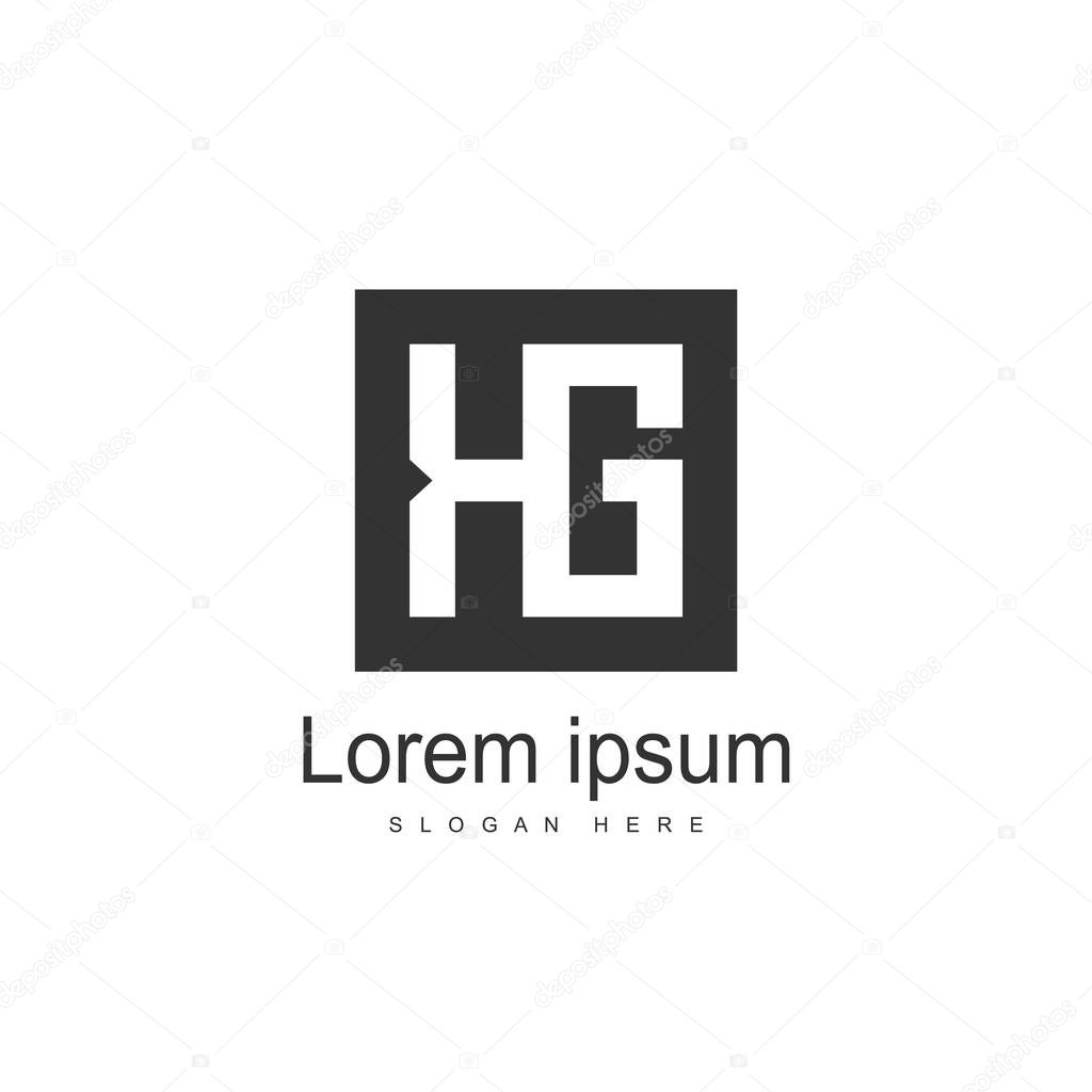 Initial Letter KG Logo template design. Minimalist letter logo vector design