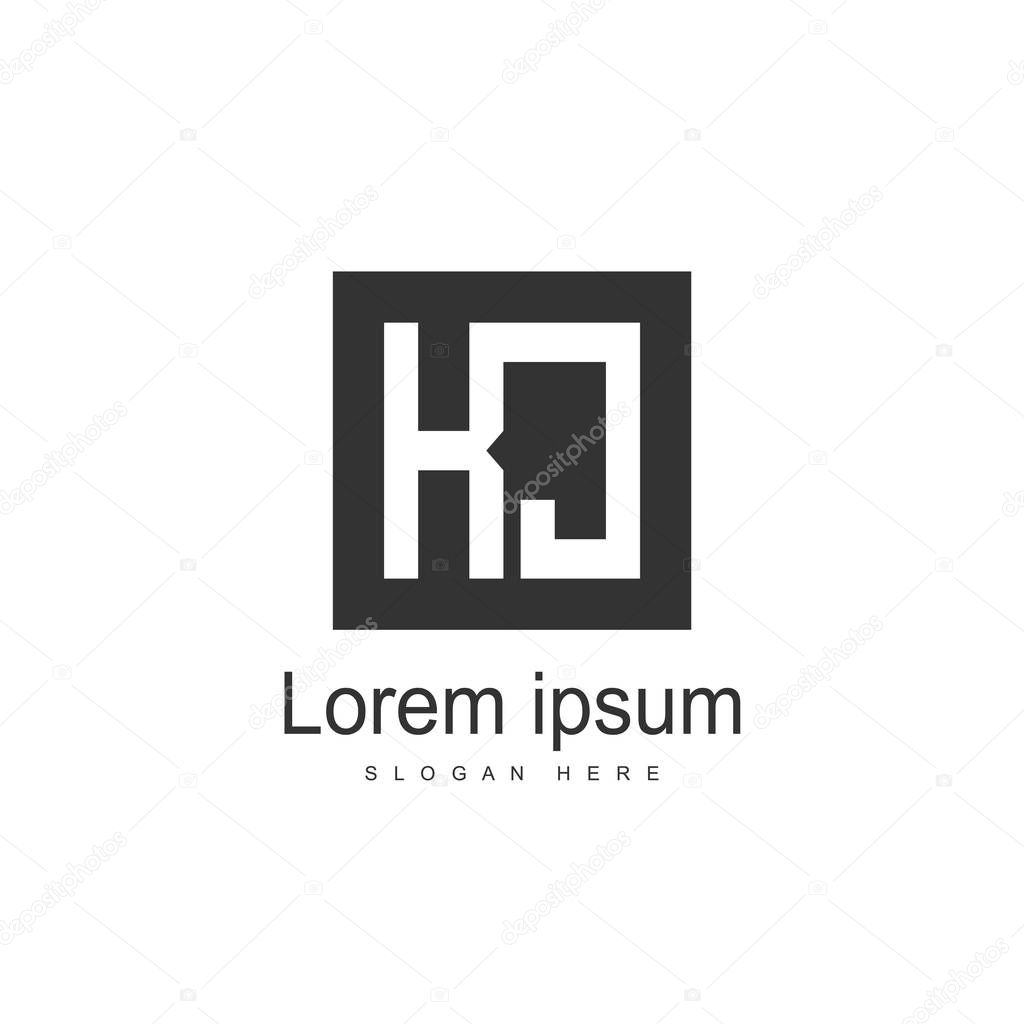 Initial Letter KJ Logo template design. Minimalist letter logo vector design