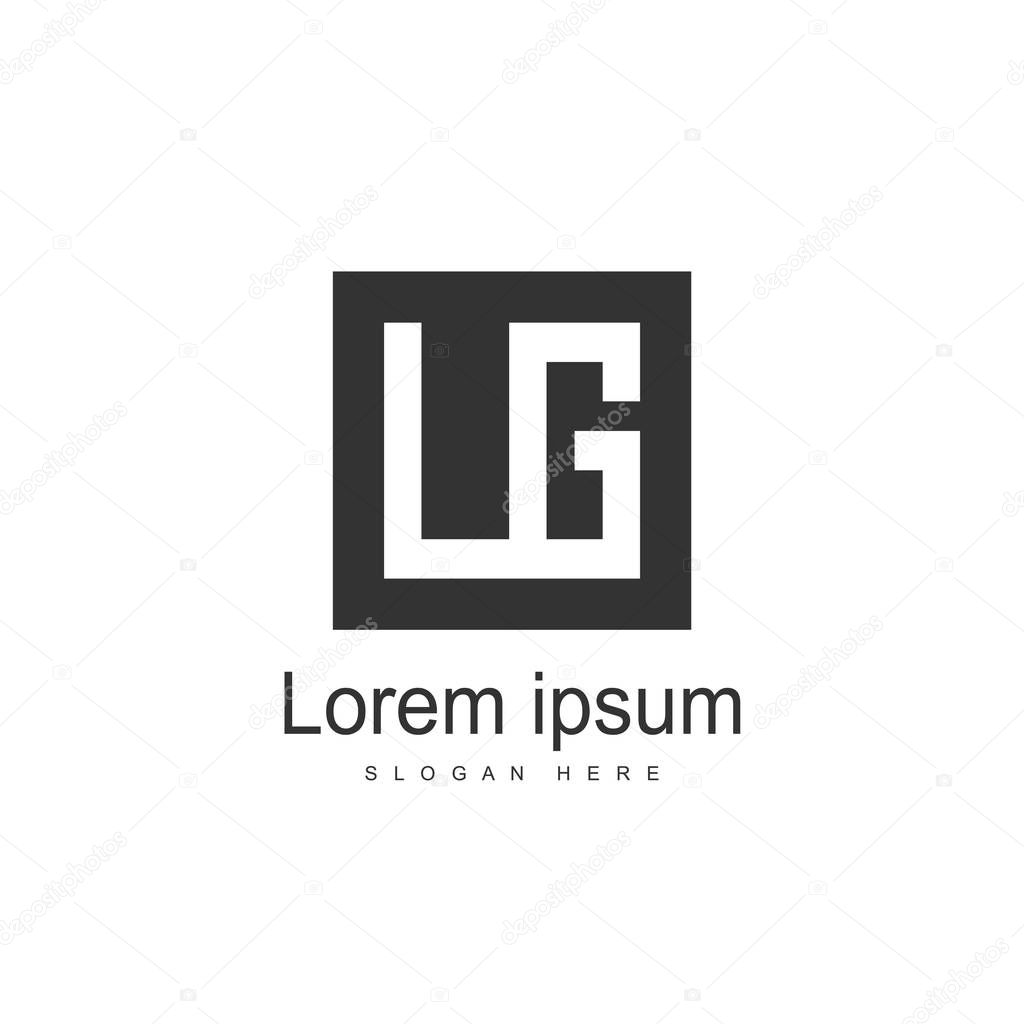 Initial Letter LG Logo template design. Minimalist letter logo vector design