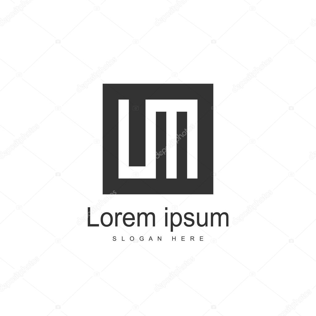 Initial Letter LM Logo template design. Minimalist letter logo vector design
