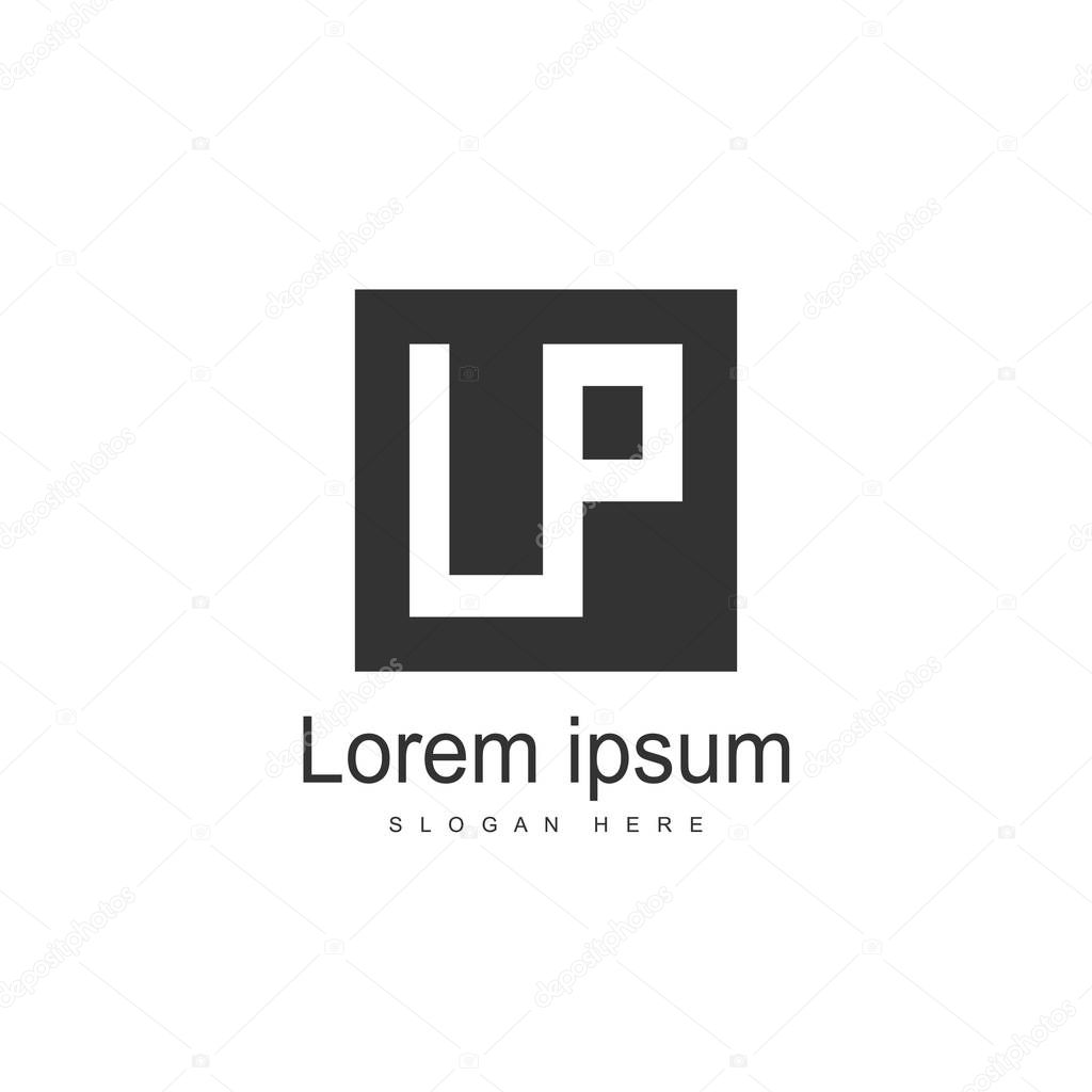 Initial Letter LP Logo template design. Minimalist letter logo vector design
