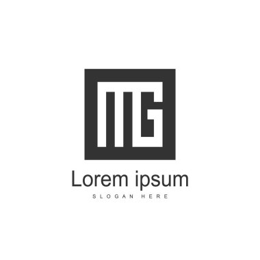 İlk mektup Mg Logo şablonu tasarım. Minimalist mektup logo vektör tasarımı