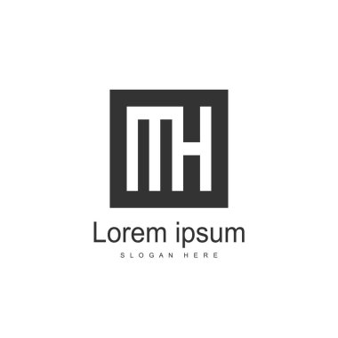 İlk mektup Mh Logo şablonu tasarım. Minimalist mektup logo vektör tasarımı