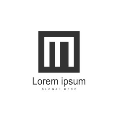 İlk harfi Mi Logo şablonu tasarım. Minimalist mektup logo vektör tasarımı