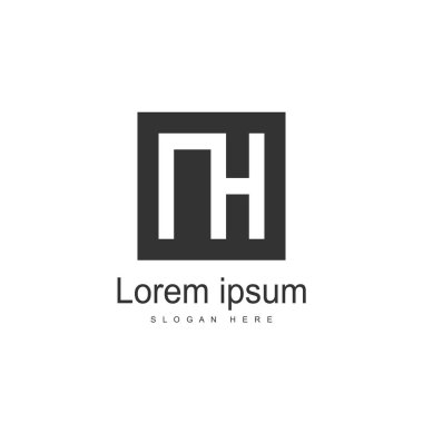 İlk mektup Nh Logo şablonu vektör tasarımı
