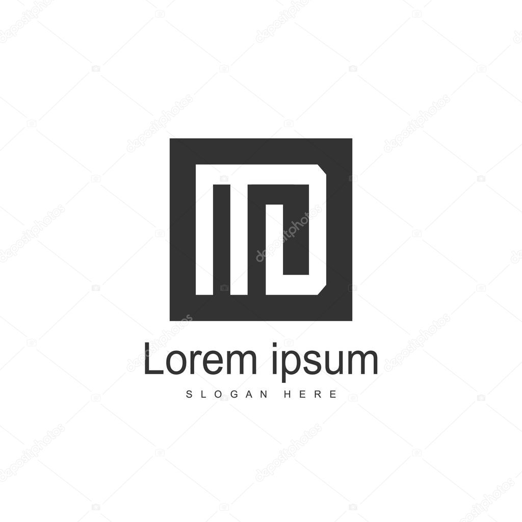 Initial Letter MD Logo template design. Minimalist letter logo vector design