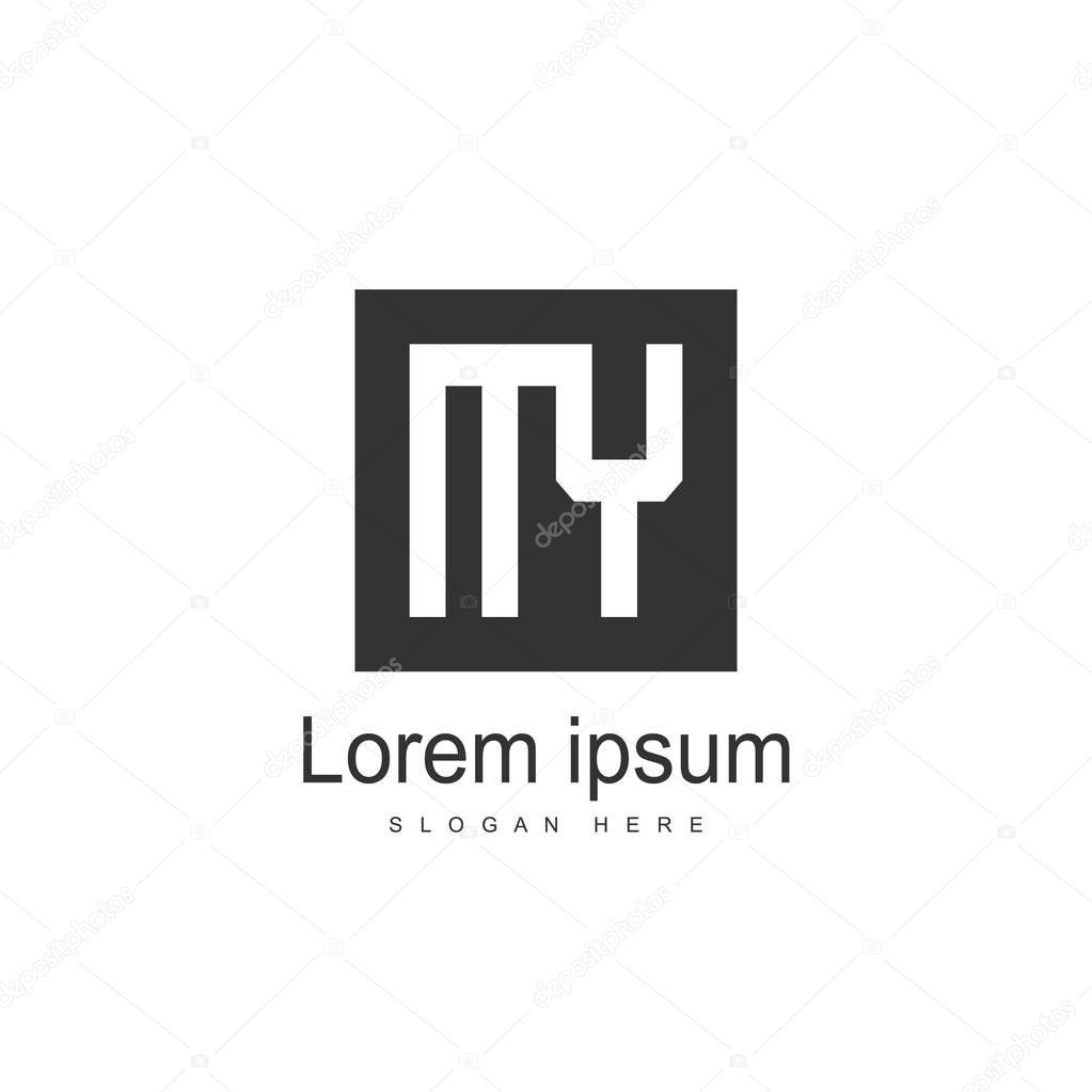 Initial Letter MY Logo template design. Minimalist letter logo vector design