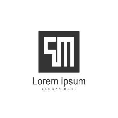 İlk harf Pm Logo şablonu vektör tasarımı