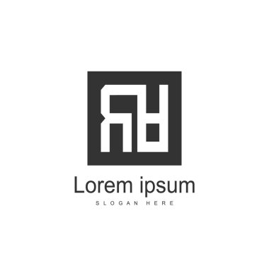 İlk harf Ra Logo şablonu vektör tasarımı