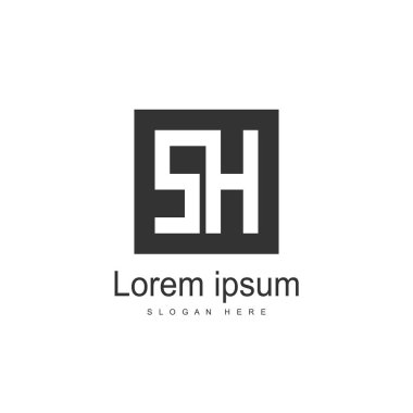 İlk harf Sh Logo şablonu vektör tasarımı