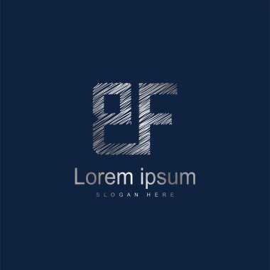 İlk harf Bf Logo şablonu vektör tasarımı