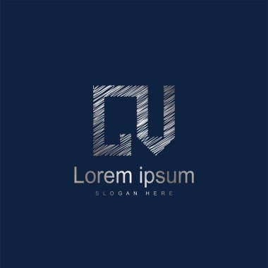 İlk mektup Cv logo vektör tasarım şablonu