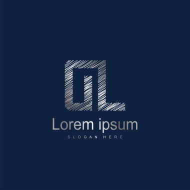 İlk harf Dl Logo şablonu vektör tasarımı