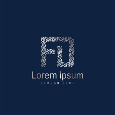 İlk harf Fd Logo şablonu vektör tasarımı