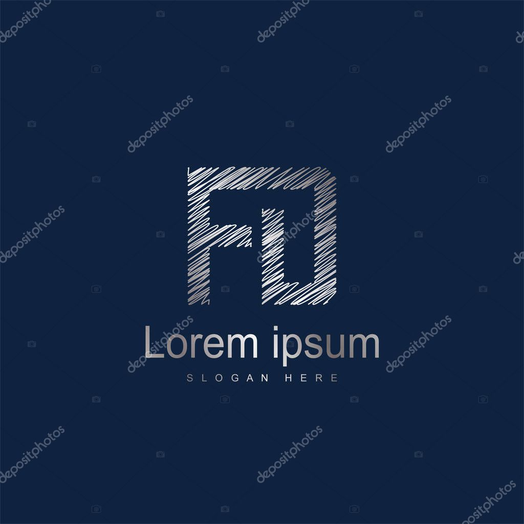 Initial Letter FD Logo Template Vector Design