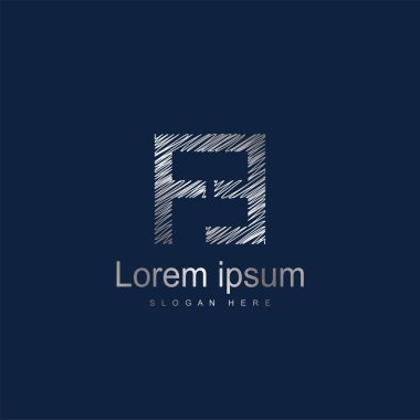 İlk harf Fe Logo şablonu vektör tasarımı