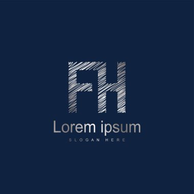İlk harf Fh Logo şablonu vektör tasarımı