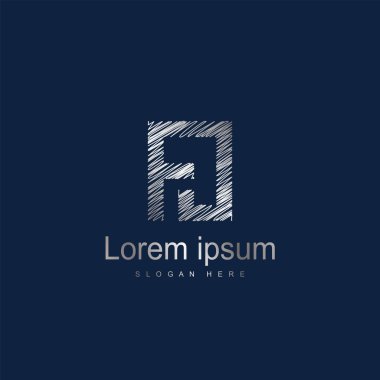 İlk harf Fj Logo şablonu vektör tasarımı