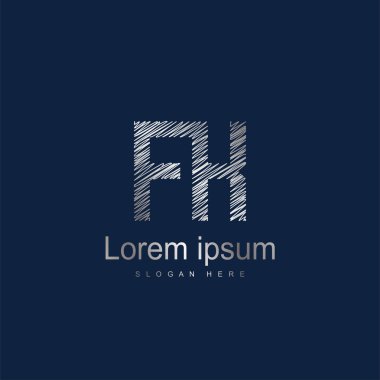İlk harf Fk Logo şablonu vektör tasarımı