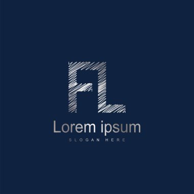 İlk harf Fl Logo şablonu vektör tasarımı