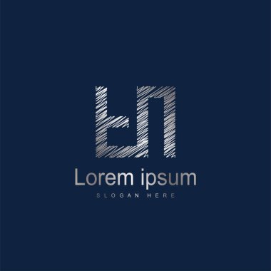 İlk harf Fn Logo şablonu vektör tasarımı