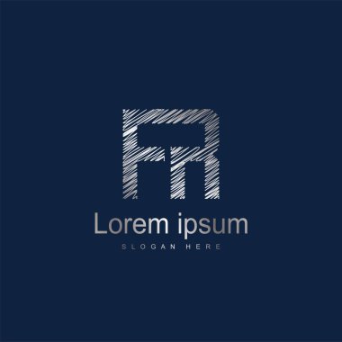 İlk harf Fr logosu şablonu vektör tasarımı
