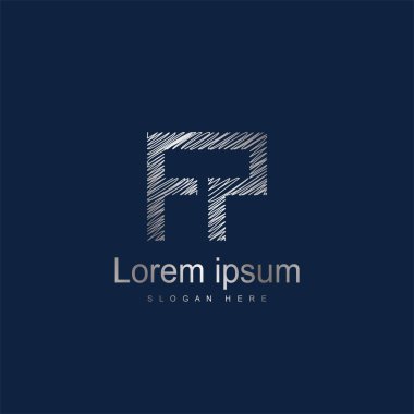 İlk harf Fp Logo şablonu vektör tasarımı