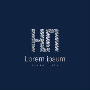 İlk harf Hn Logo şablonu vektör tasarımı