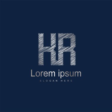 İlk harf Kr Logo vektör tasarım şablonu. Soyut mektup logo tasarımı