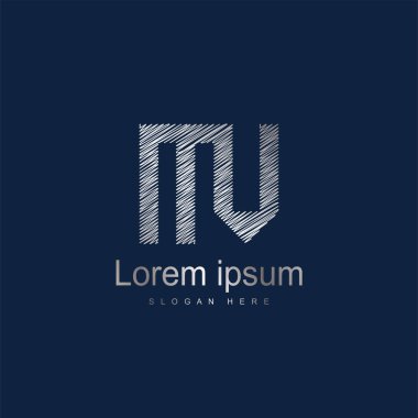 İlk harf Mv Logo şablonu vektör tasarımı