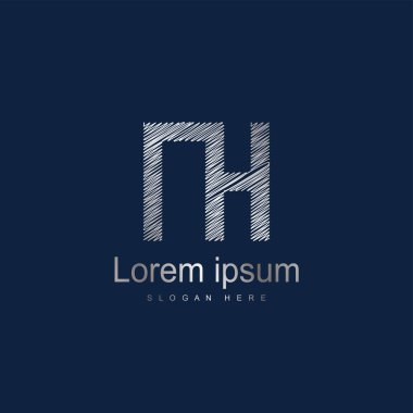 İlk mektup Nh Logo şablonu vektör tasarımı
