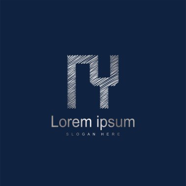 İlk mektup Ny Logo şablonu vektör tasarımı
