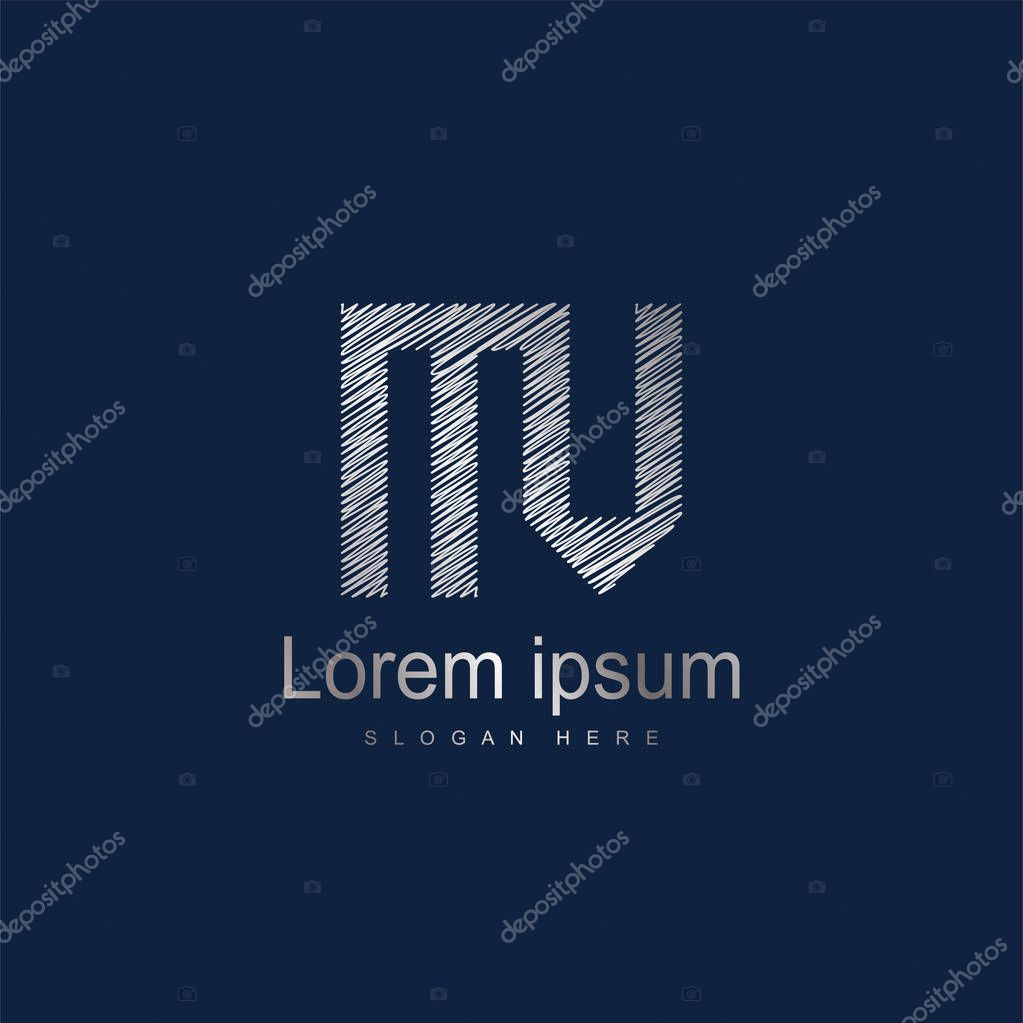 Initial Letter MV Logo Template Vector Design