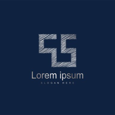 İlk harf Ps Logo vektör tasarım şablonu. Gümüş harf logo