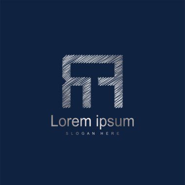 İlk harf Rf Logo vektör tasarım şablonu. Gümüş harf logo