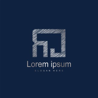 İlk harf Rj Logo vektör tasarım şablonu. Gümüş harf logo