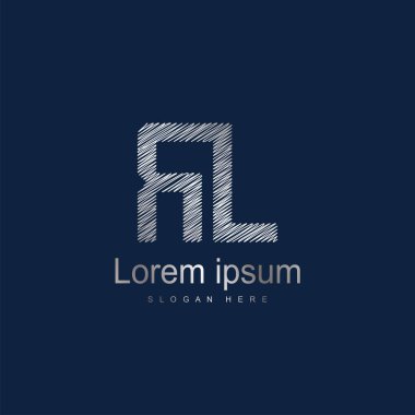 İlk harf Rl Logo vektör tasarım şablonu. Gümüş harf logo