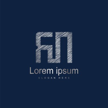 İlk harf Rn Logo vektör tasarım şablonu. Gümüş harf logo