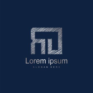 İlk harf Ro Logo vektör tasarım şablonu. Gümüş harf logo