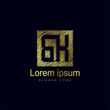 İlk harf Bk Logo şablonu vektör tasarımı
