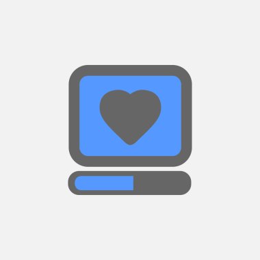 Beyaz arka plan üzerinde izole bilgisayar düz simge vektör