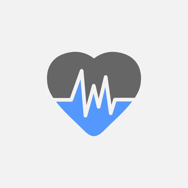 Cardiograma Vetor Ícone Plano Isolado Fundo Branco — Vetor de Stock
