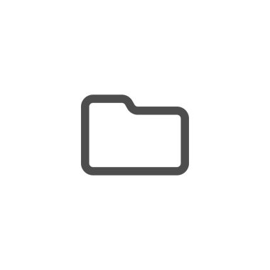 Beyaz arka plan üzerinde izole klasör çizgi simge vektör